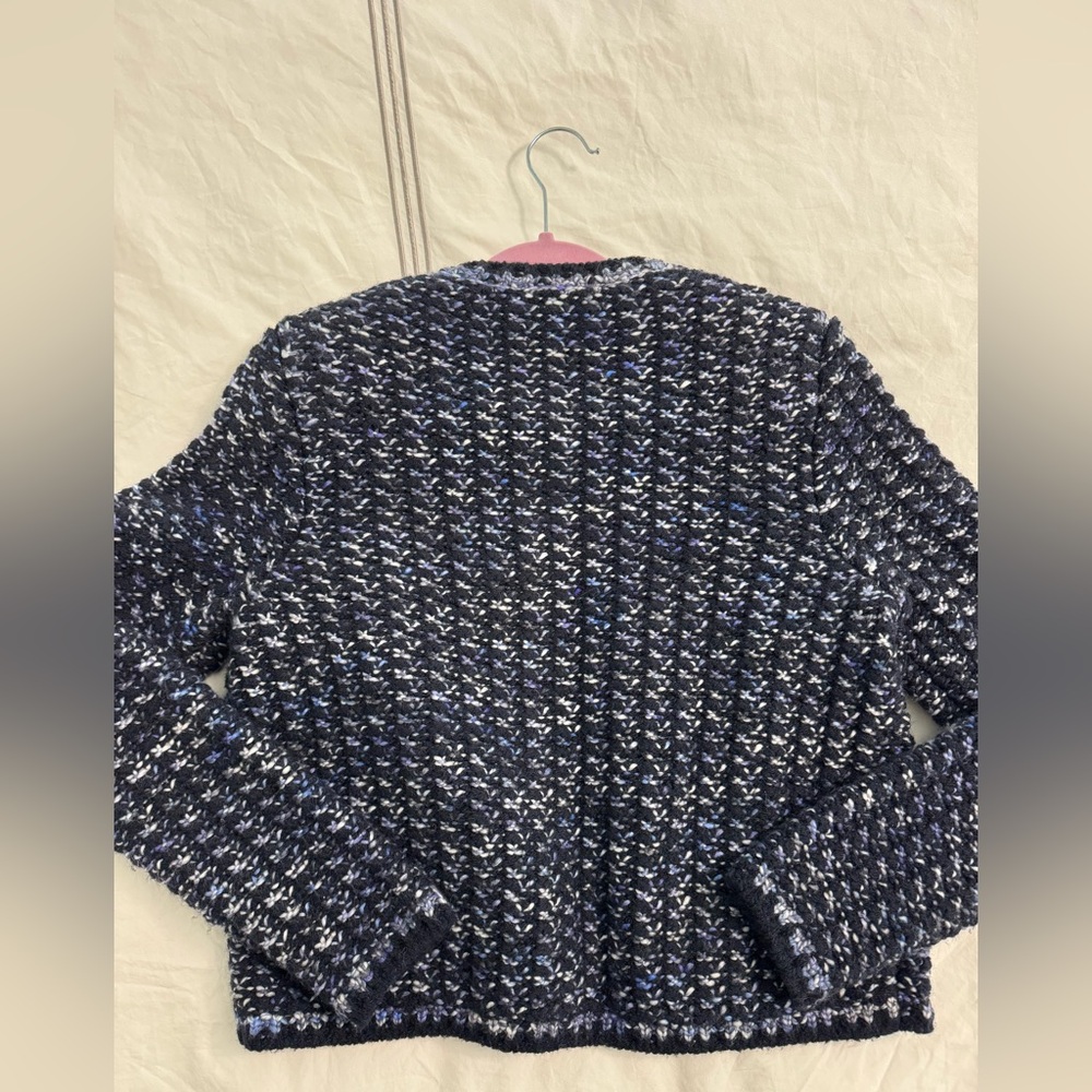 Ba&sh Beloni Knit Lady Cardigan in Black and Blue Small - Picture 6 of 9